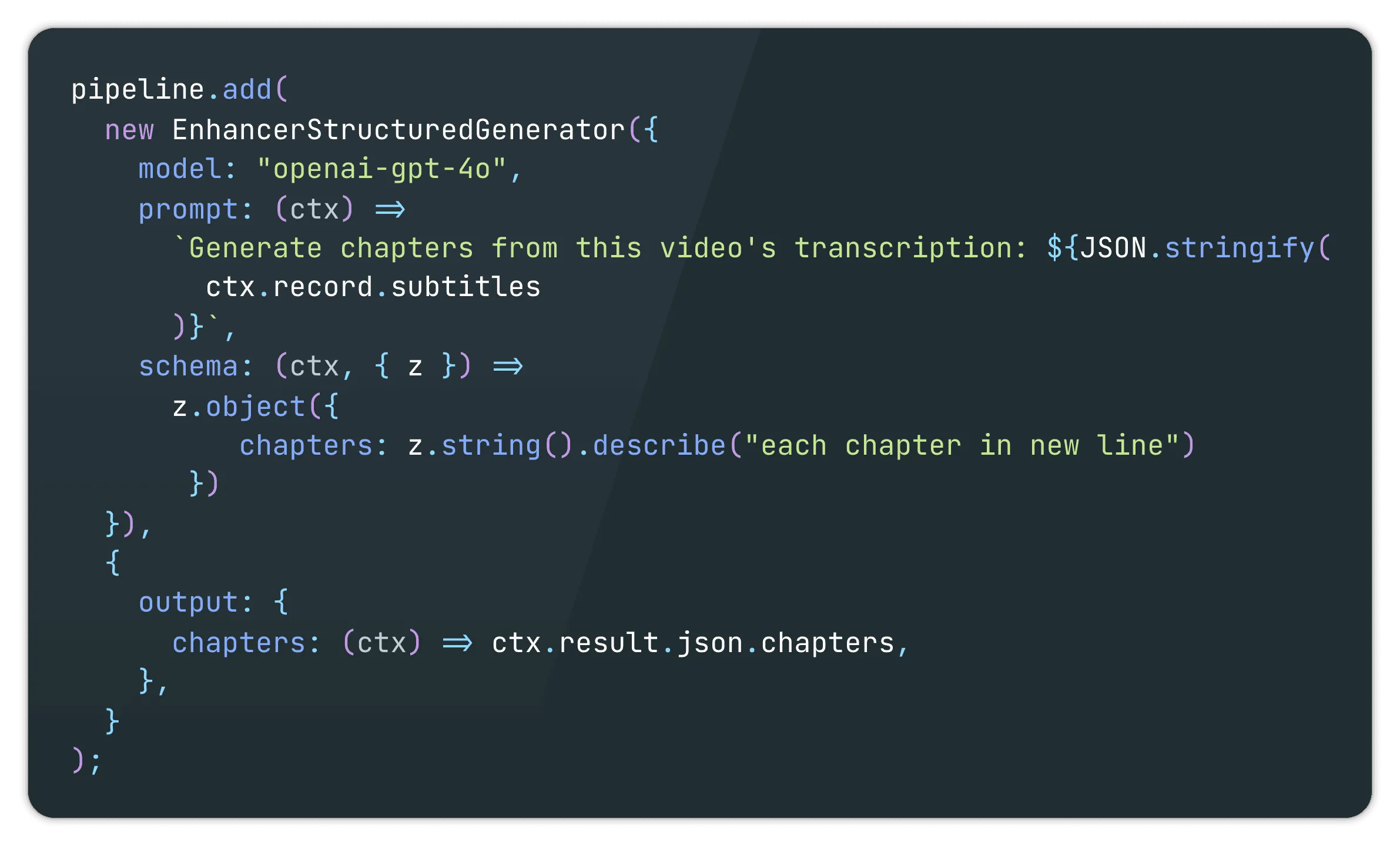 Unbody data enhancement pipeline features