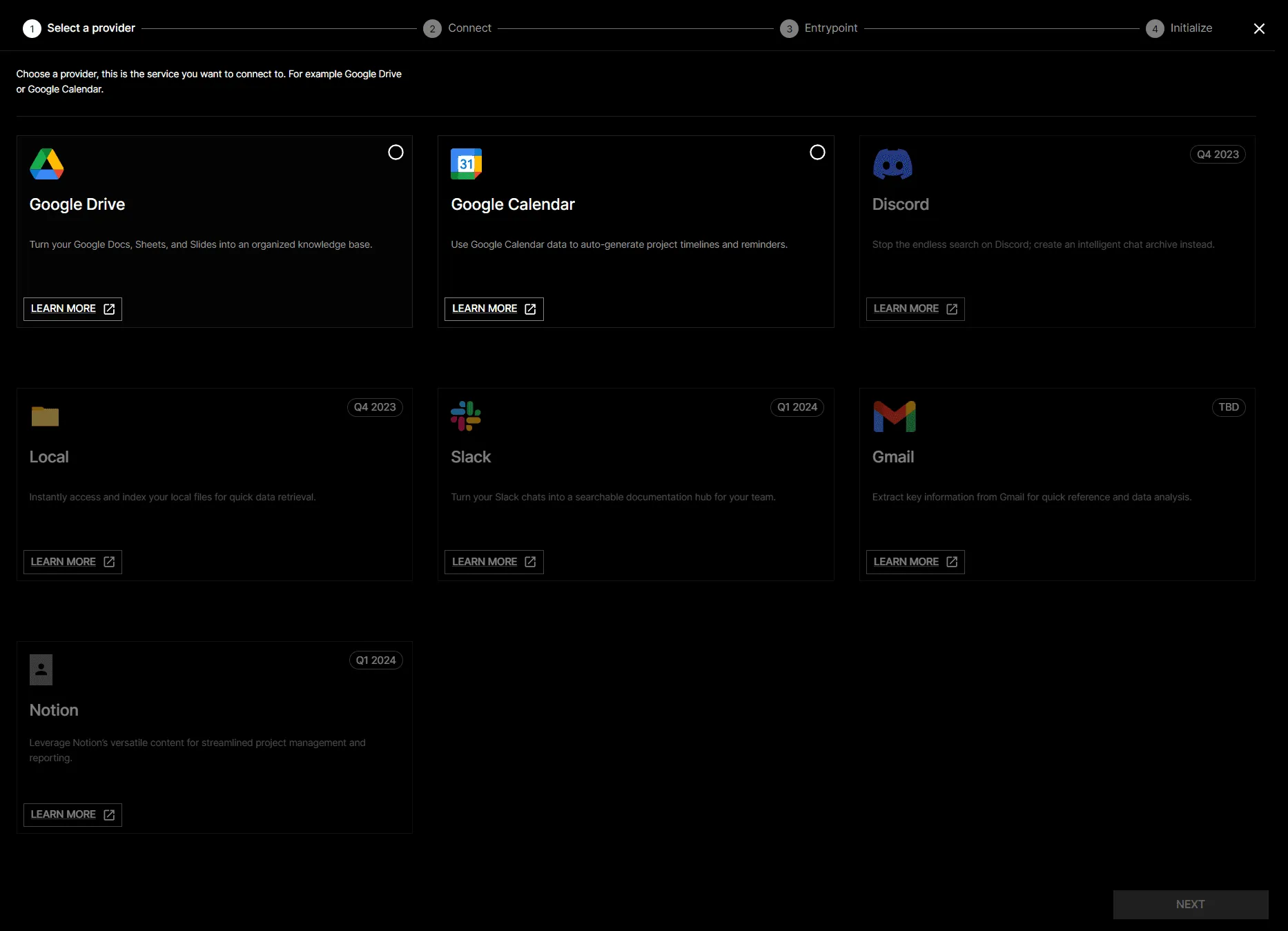 Unbody create a new project with data sources