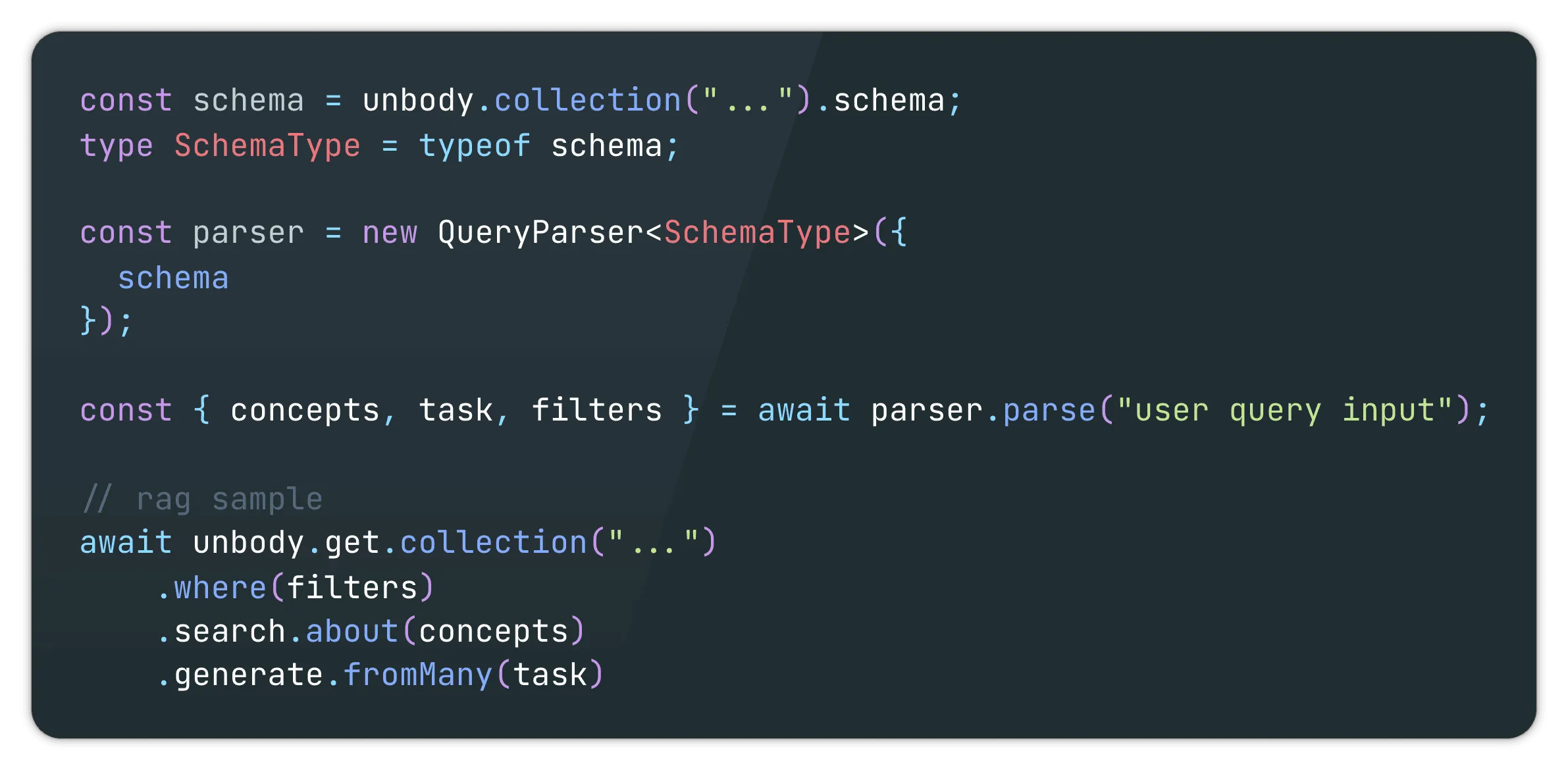 Query-parser turning natural language intent into structured JSON