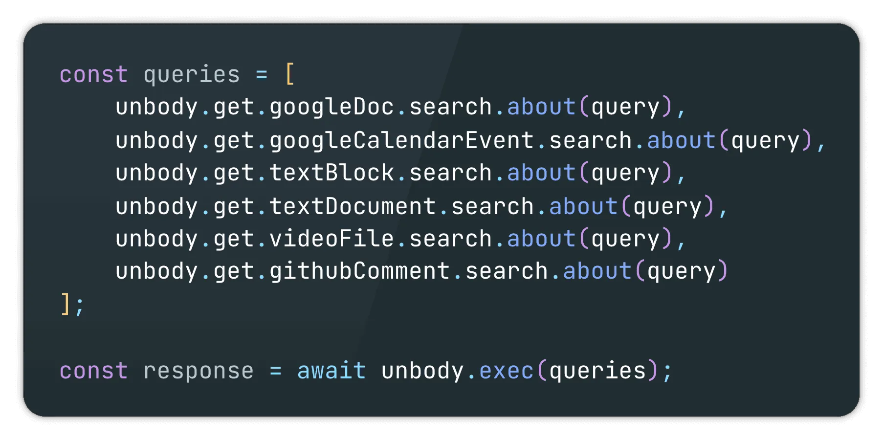 Data-source and data-type agnostic integration with Unbody