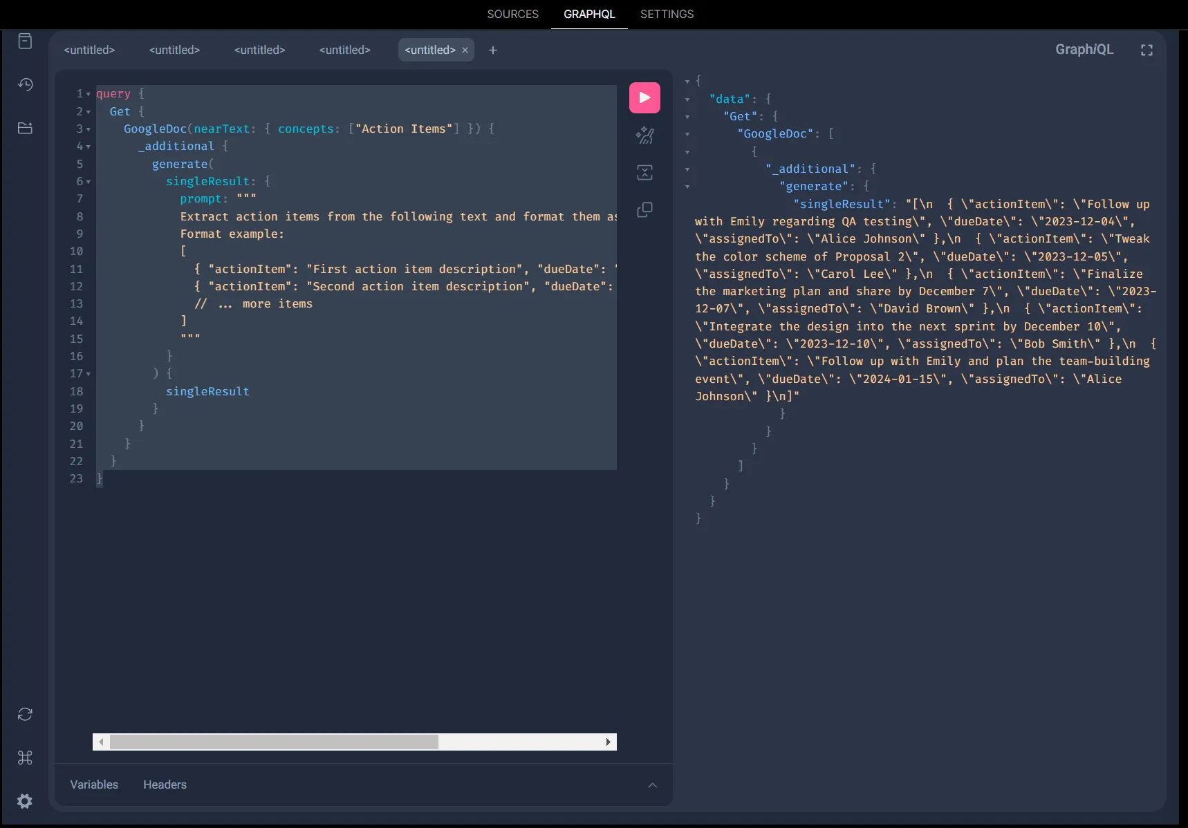 Writing custom queries on Unbody GraphQL playground